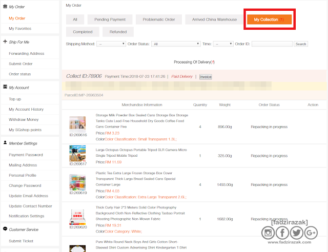 Order Status Repacking