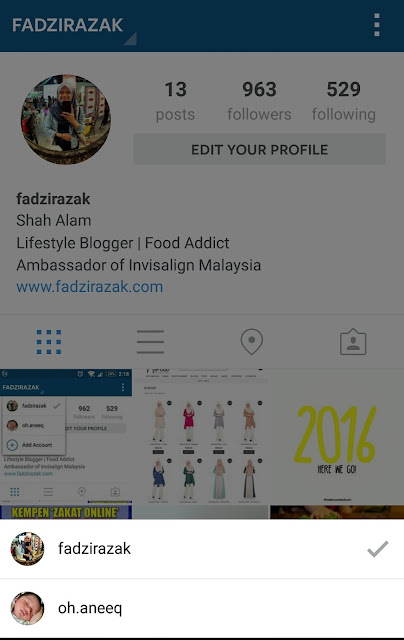Cara Tambah Akaun Instagram