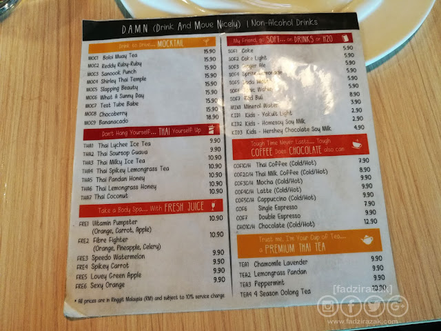 Menu Minuman Sanoook Sunway Piramid