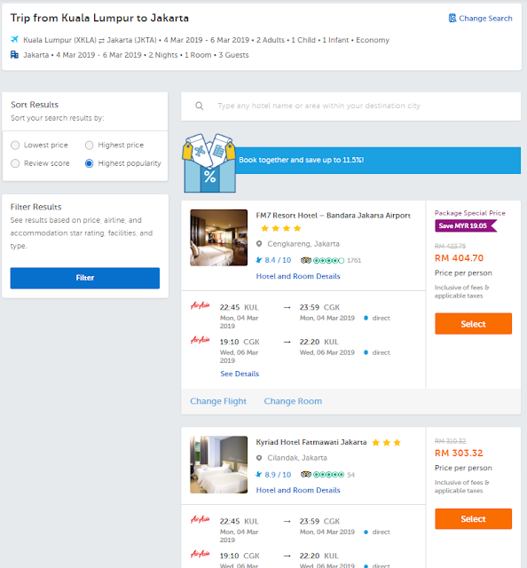 Flight + hotel packages Traveloka