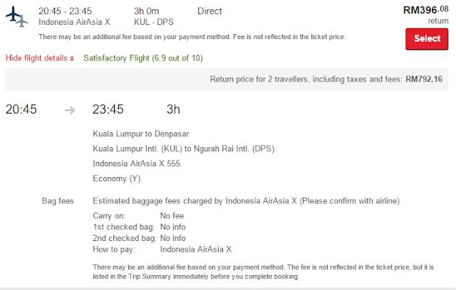 Flight AirAsia KL-Bali